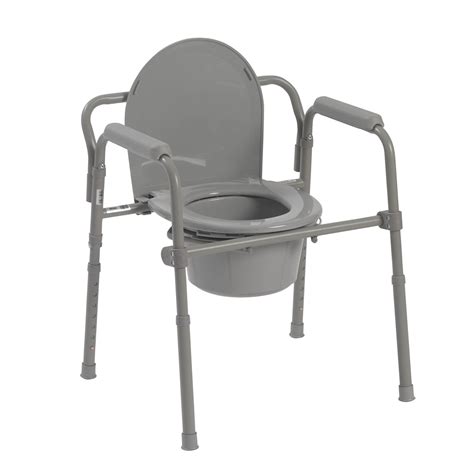 steel folding bedside commode